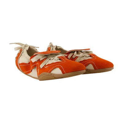 Acne Studios Leather Lambskin Sneaker In Orange