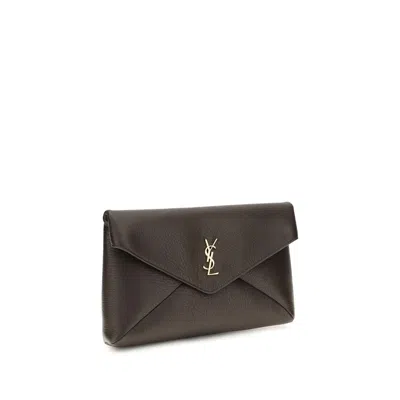 Saint Laurent Envelope Wallet In Brown