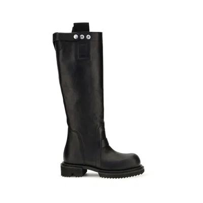 Rick Owens Gabe Leather Knee-high Boots In Black