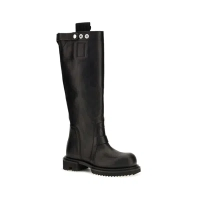 Rick Owens Gabe Leather Knee-high Boots In Black