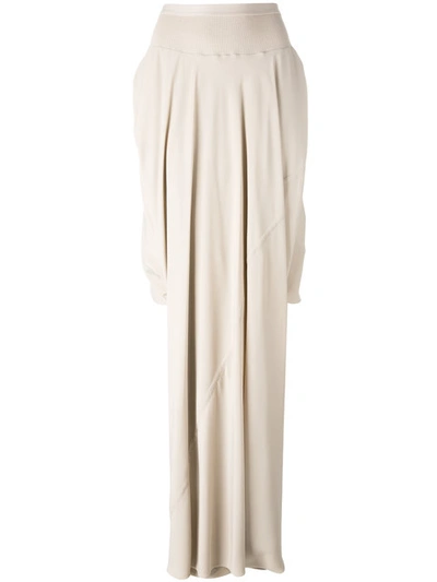 Shop Rick Owens Pleated Skirt In Neutrals