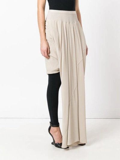 Shop Rick Owens Pleated Skirt In Neutrals
