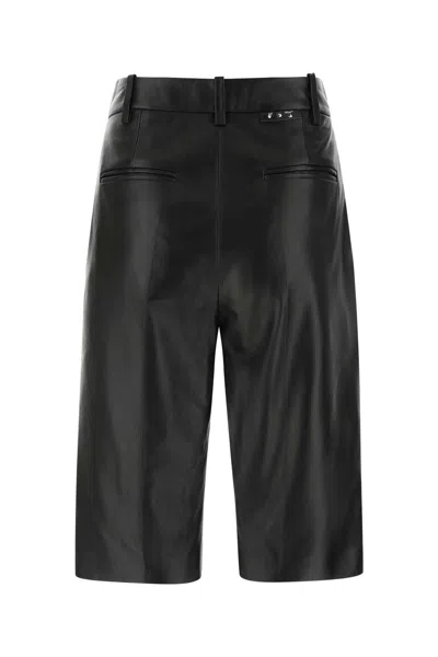 Off-white Leather Bermuda Shorts In Black