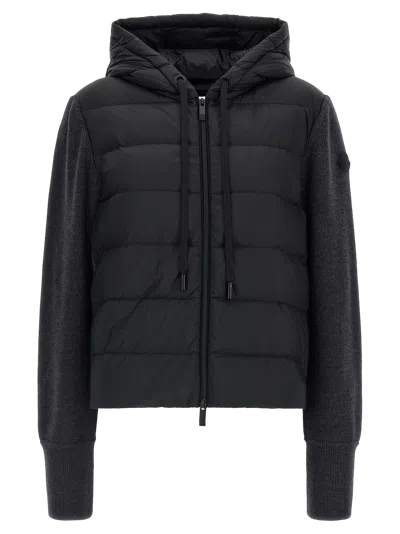 Moncler Hybrid Quilted Down Down Jacket In Black