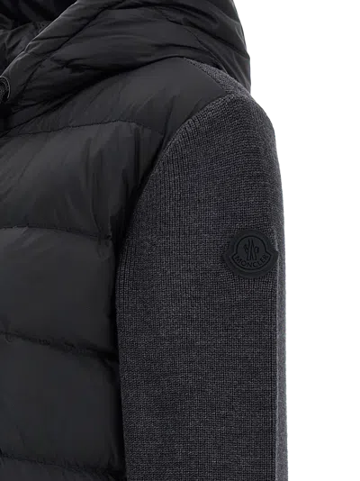Moncler Hybrid Quilted Down Down Jacket In Black