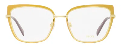 Pucci Emilio  Ep5219 Oversized Rectangular Metal Eyeglasses In Gold
