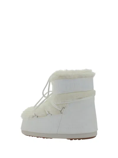 Moon Boot Icon Low White Faux-fur Boots In White