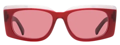 Ferragamo Sf1079slb Oversized Rectangular Sunglasses In Red