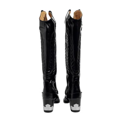 Toga Pulla Leather Cowboy Boot In Multi