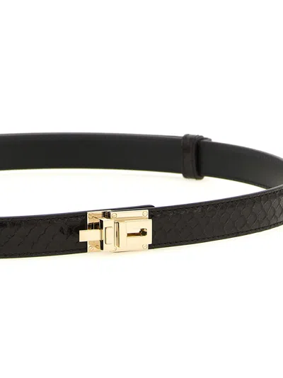 Tom Ford Python-print Calfskin Belt In Brown