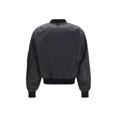 Maison Margiela Nylon Blend Bomber Jacket With Polyester Lining In Blue