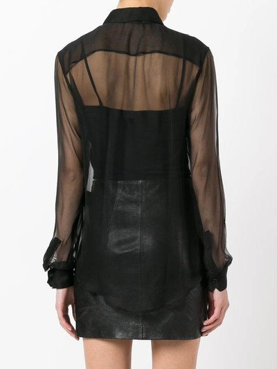 Shop Saint Laurent Transparent Fitted Shirt - Black