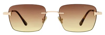 Tom Ford Jake Rimless Rectangle-frame Sunglasses In Gold