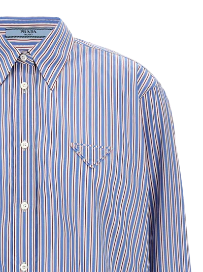 Prada Striped Shirt Shirt And Blouse Multicolor In Blue