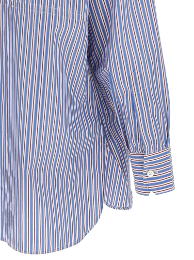 Prada Striped Shirt Shirt And Blouse Multicolor In Blue