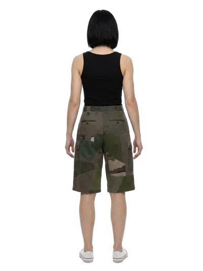 Dolce & Gabbana Patchwork Cotton Cargo Shorts In Multi