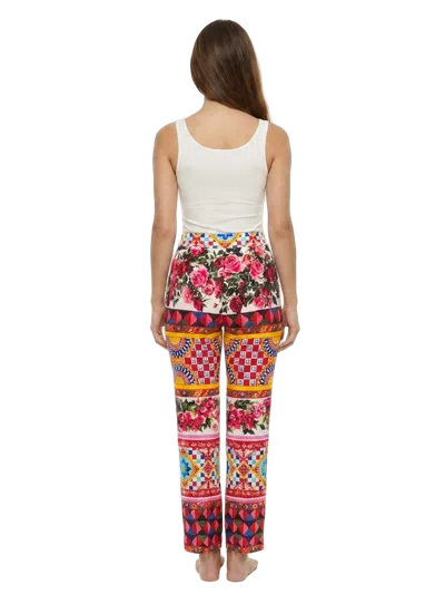 Dolce & Gabbana Multicolor Patchwork Cotton Trousers In Multi