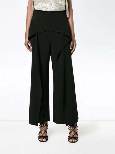 Shop Roland Mouret Cropped Wide Leg Trousers