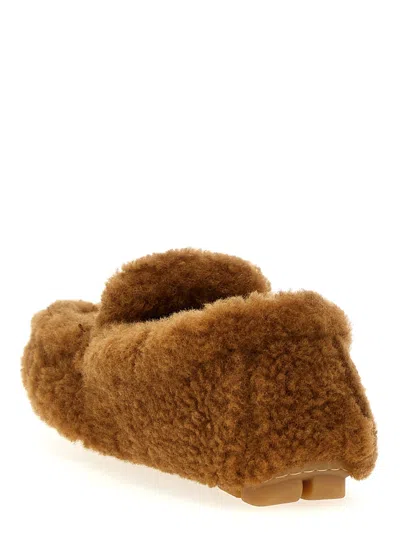 Prada Shearling-lined Loafer In Brown