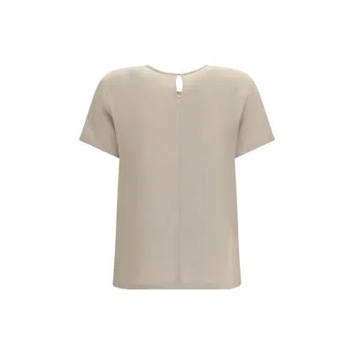 Max Mara T-shirt Pagano In Seta In Neutral