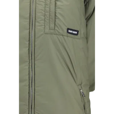 Miu Miu Goose Down Puffer Down Jacket In Green