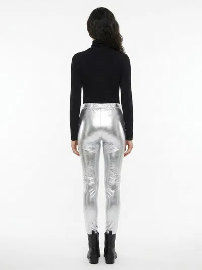 Dolce & Gabbana Metallic Elastane Leggings In Silver