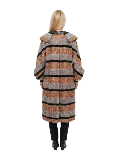 Dolce & Gabbana Colorblocked Wool-blend Coat In Multi