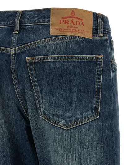 Prada Cotton Straight-leg Jeans In Blue