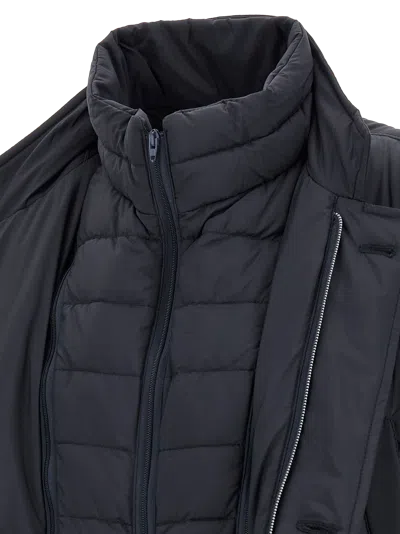 Herno Quilted Down Jacket With Detachable Insert In Navy