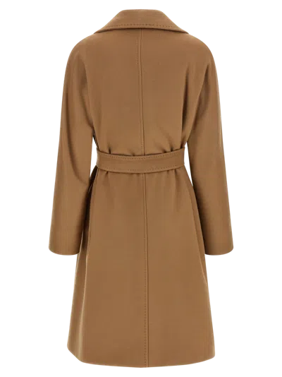 Max Mara Arona Belted Wool Coat In Brown