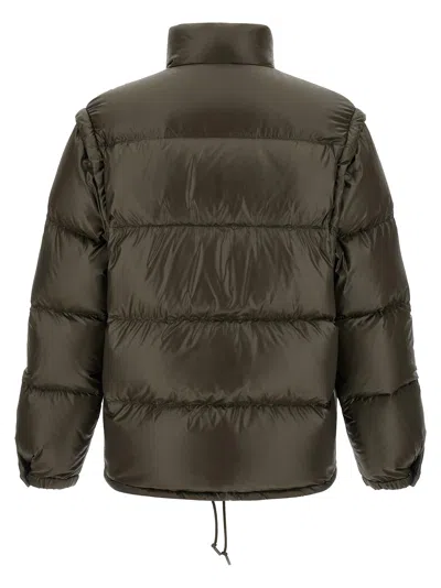 Prada Recycled Polyamide Quilted Down Jacket In Brown
