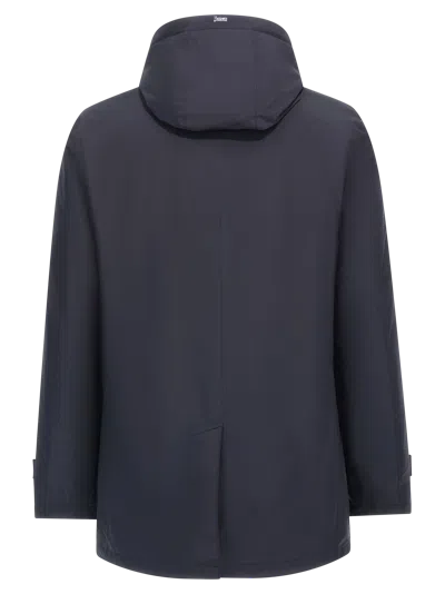 Herno Waterproof Padded Hooded Shell Jacket In Blue