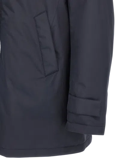 Herno Waterproof Padded Hooded Shell Jacket In Blue