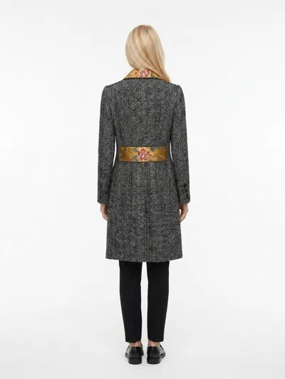 Dolce & Gabbana Herringbone Wool-blend Coat In Gray
