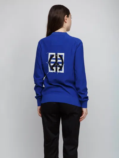 Givenchy Logo-print Cotton Sweatshirt In Blue