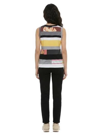 Dolce & Gabbana Woman Tank Top Charcoal Size 10 Cotton In Multi
