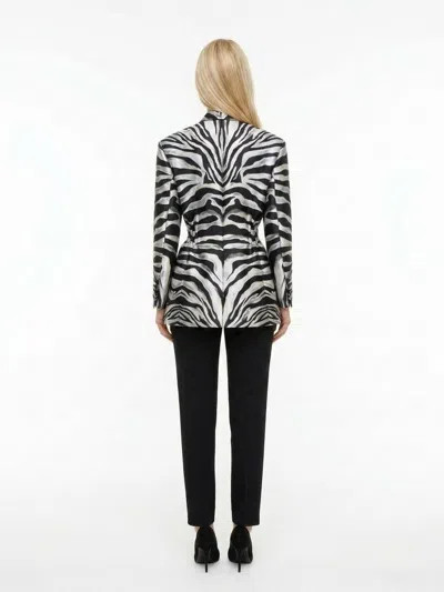 Dolce & Gabbana Zebra-print Silk Blazer In Multicolor