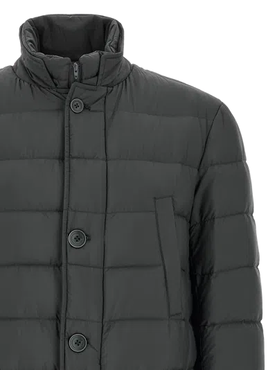 Herno Dark Grey Quilted Jacket In Gray