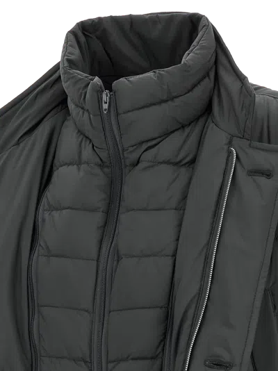 Herno Dark Grey Quilted Jacket In Gray