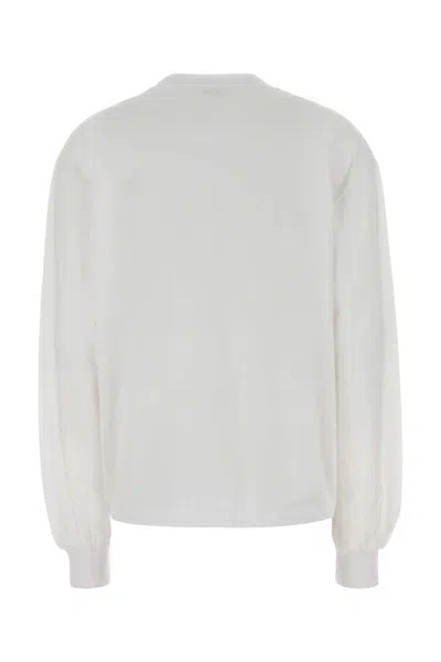 Ganni Basic Cotton Long-sleeve T-shirt With Teddy Mushroom Print In White