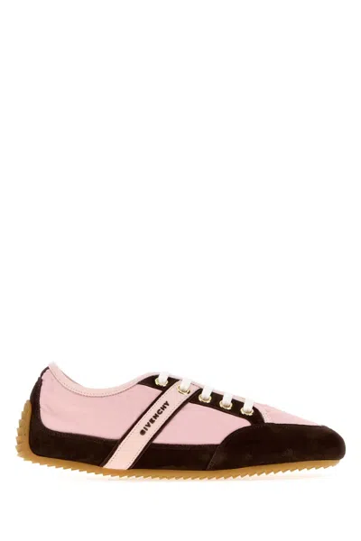 Givenchy Slim Suede-trim Panelled Sneakers In Pink