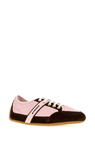 Givenchy Slim Suede-trim Panelled Sneakers In Pink