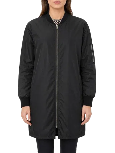 Pinko Oversized Bomber Coat In Black