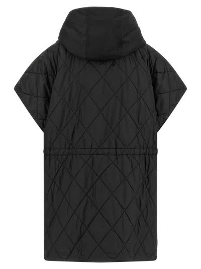 Max Mara Quilted Technical Nylon Vest In Black
