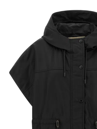 Max Mara Quilted Technical Nylon Vest In Black