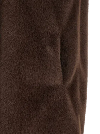 Herno Mid-length Faux Fur Vest With Concealed Closure And Welt Pockets In Multi