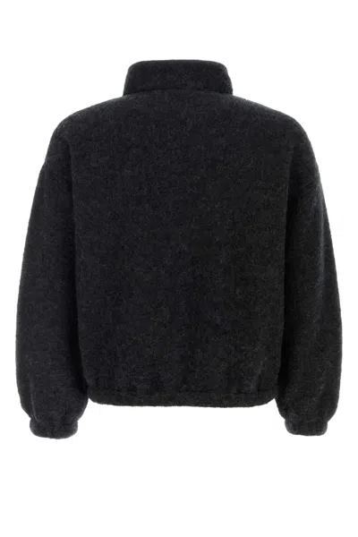 Jil Sander Slate Wool-blend Sweatshirt For Men In Black