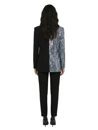 Dolce & Gabbana Sequin And Wool-blend Blazer In Black