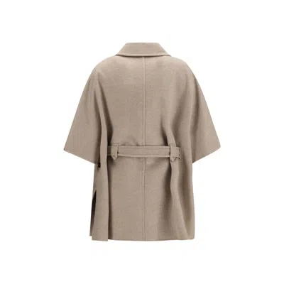 Max Mara Beige Cashmere Coat In Gray