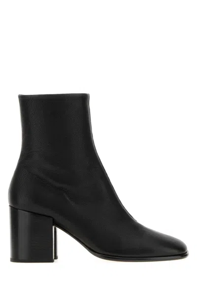 Dries Van Noten Leather Block-heel Boot In Black